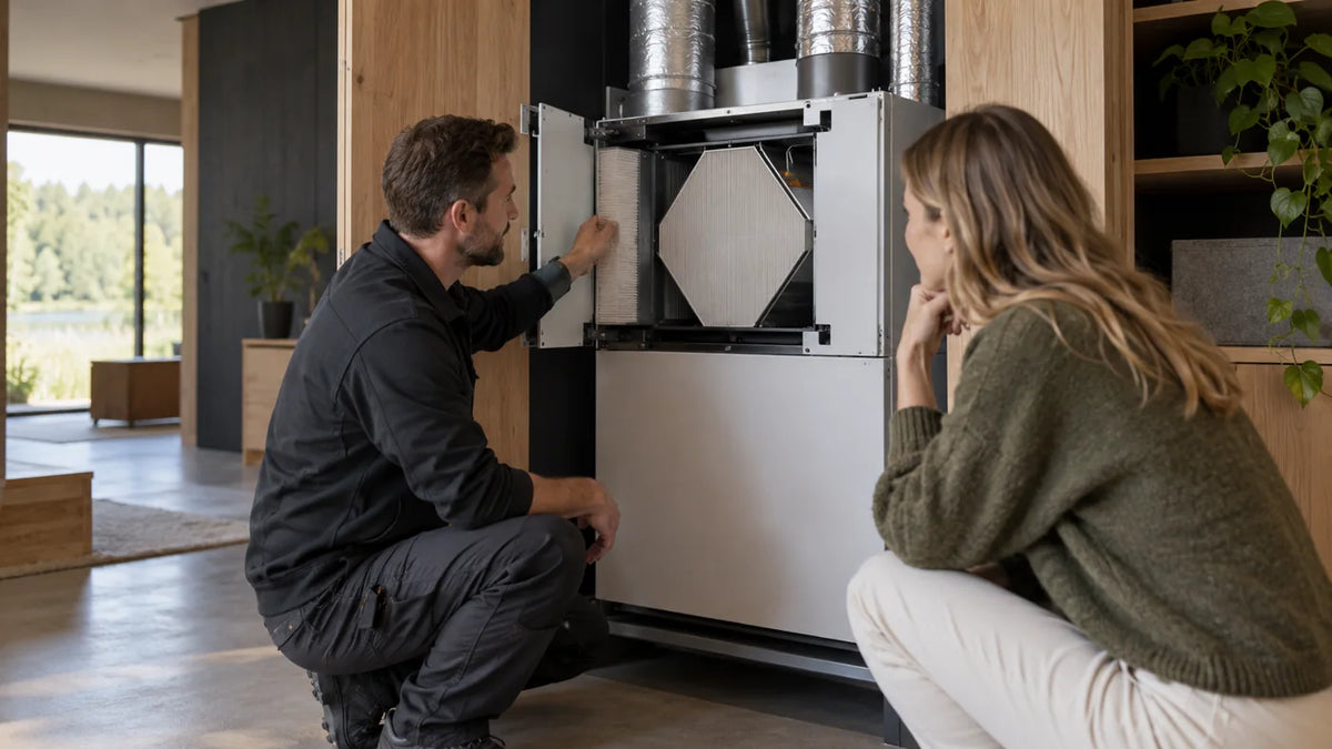 Ventilācijas iekārtas pārbaude mājā garantijas apkalpošanas laikā